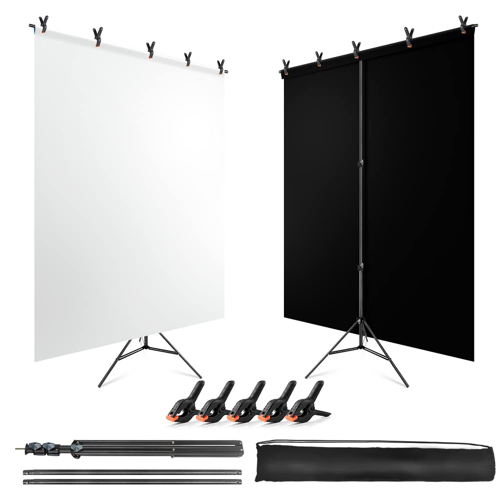 Green Screen Backdrop Kit with Stand, 5X6.5ft Portable Green Screen Backdrop with Stand kit, GreenScreen Background with Stand Carrying Bag Clamp for Streaming Video Zoom