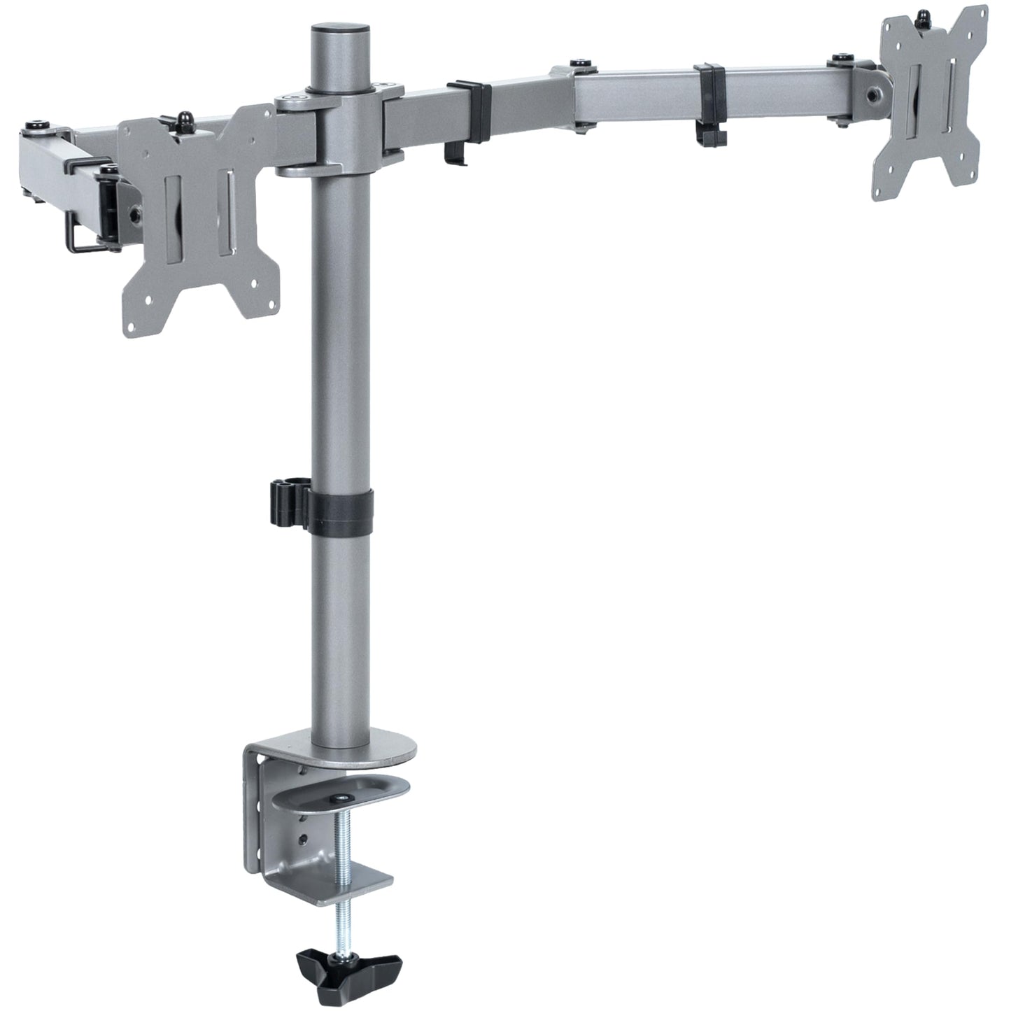 VIVO Dual Monitor Desk Mount, Holds 2 Computer Screens up to 30 inches and 22lbs Each, Heavy Duty Fully Adjustable Steel Stand with C-Clamp and Grommet, Black, STAND-V002