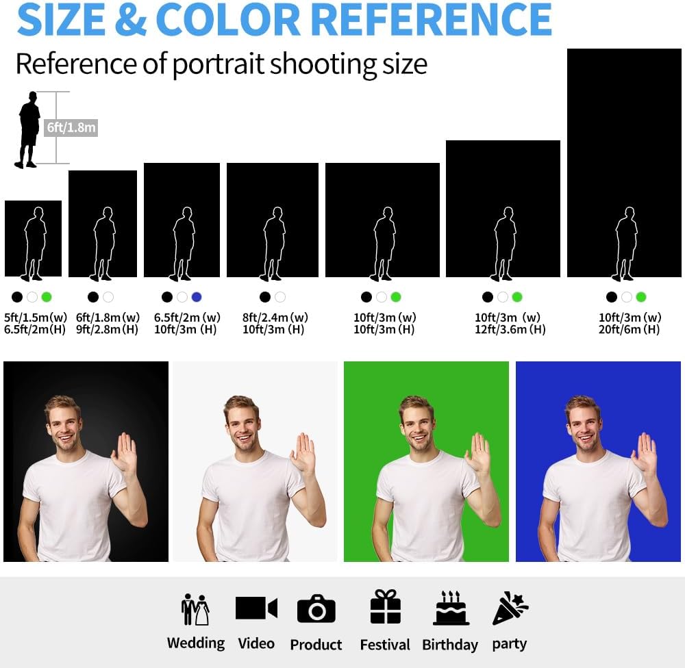 HEMMOTOP Green Screen Backdrop, 5x6.5 ft Photography Chroma Key Greenscreen Background Sheet for Background Removal, Zoom Meeting, Photo Video Studio, Live Streaming, Video Recording (Backdrop only)