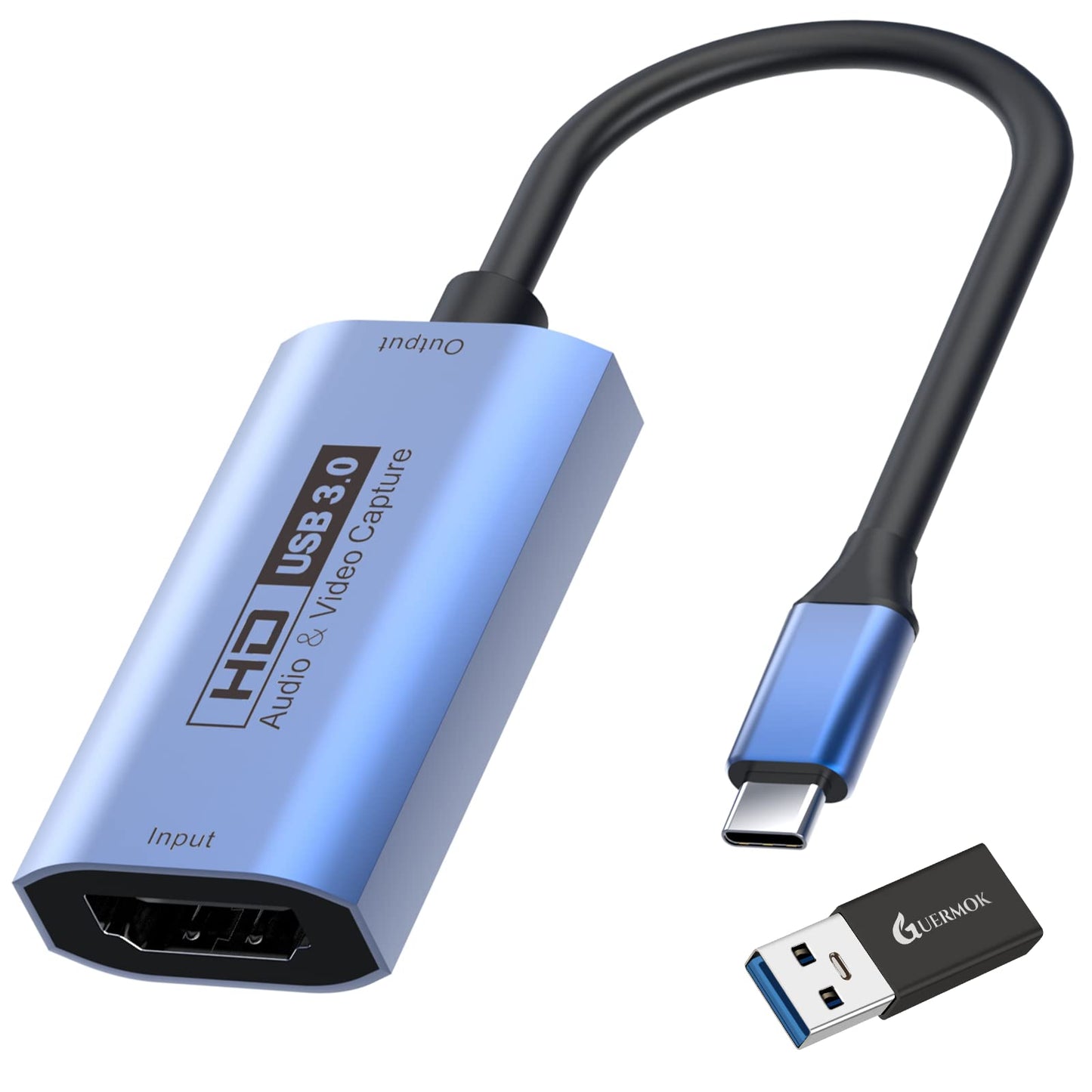 Guermok Video Capture Card, 4K USB3.0 HDMI to USB C Capture Card for Streaming, 1080P 60FPS, Compatible with iPad Mac OS Windows, Quest 3, OBS, PS5/4, Switch2/1, Xbox, Camera (Silver)