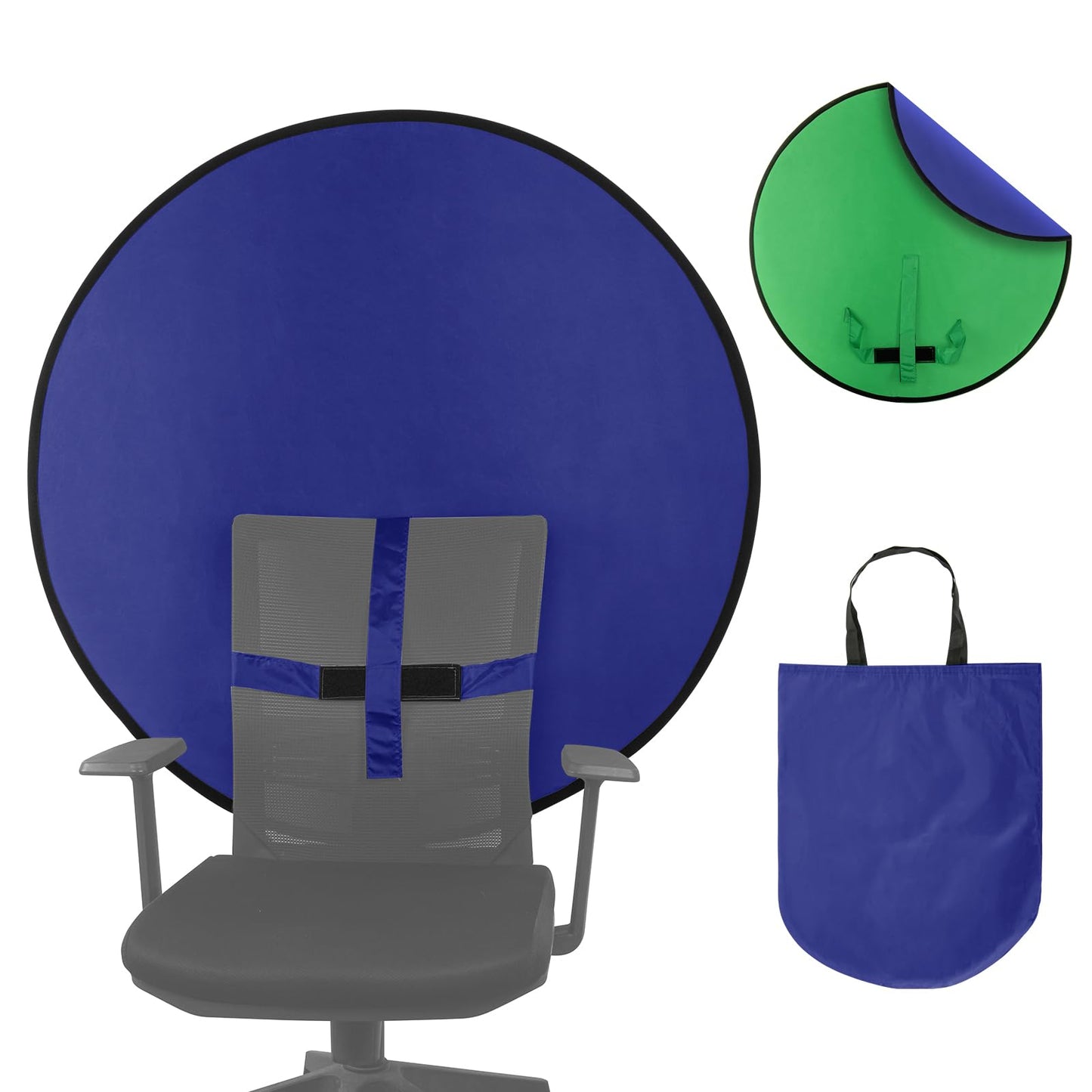 Cosmos 1 Pc Green Screen Backdrop 43 in / 110 cm Diameter Foldable Portable Photography Background Green Screen Chroma Key Backdrop for Photography Photo Video Studio, Live Streaming, Video Meeting