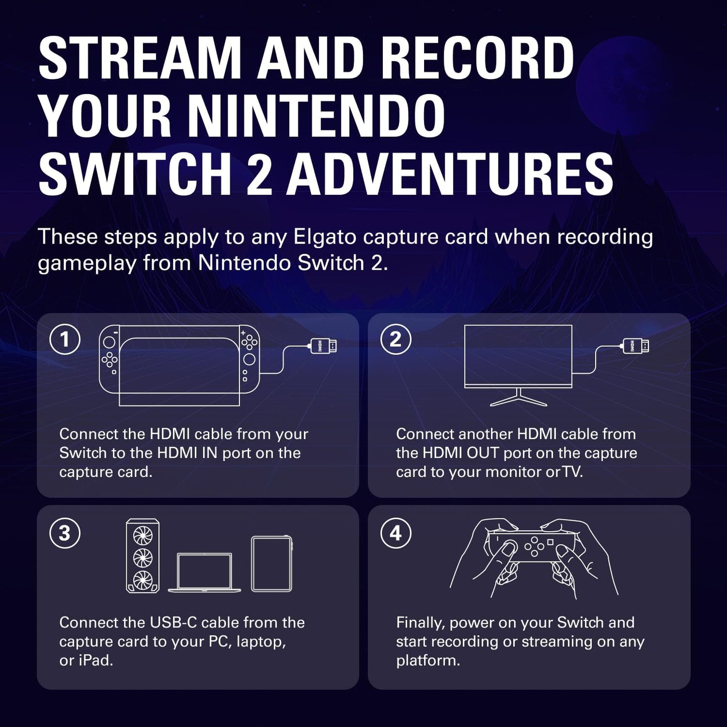 Elgato 4K S – External Capture Card for PS5, Xbox Series X/S, Switch 2, PC, Mac, iPad | 4K60, 1440p120, or 1080p240 Passthrough and Capture, HDR10, VRR, USB-C, Near-Zero Latency