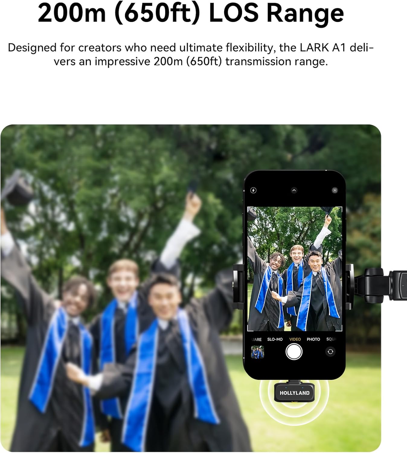 Hollyland Lark A1 Wireless Microphone for iPhone 15/16/17 & Android, 48kHz/24-bit, 3-Level Intelligent Noise Cancel, Magnetic Mini Mic for YouTube, Podcast, Vlogging (Black, 2TX + USB-C RX)