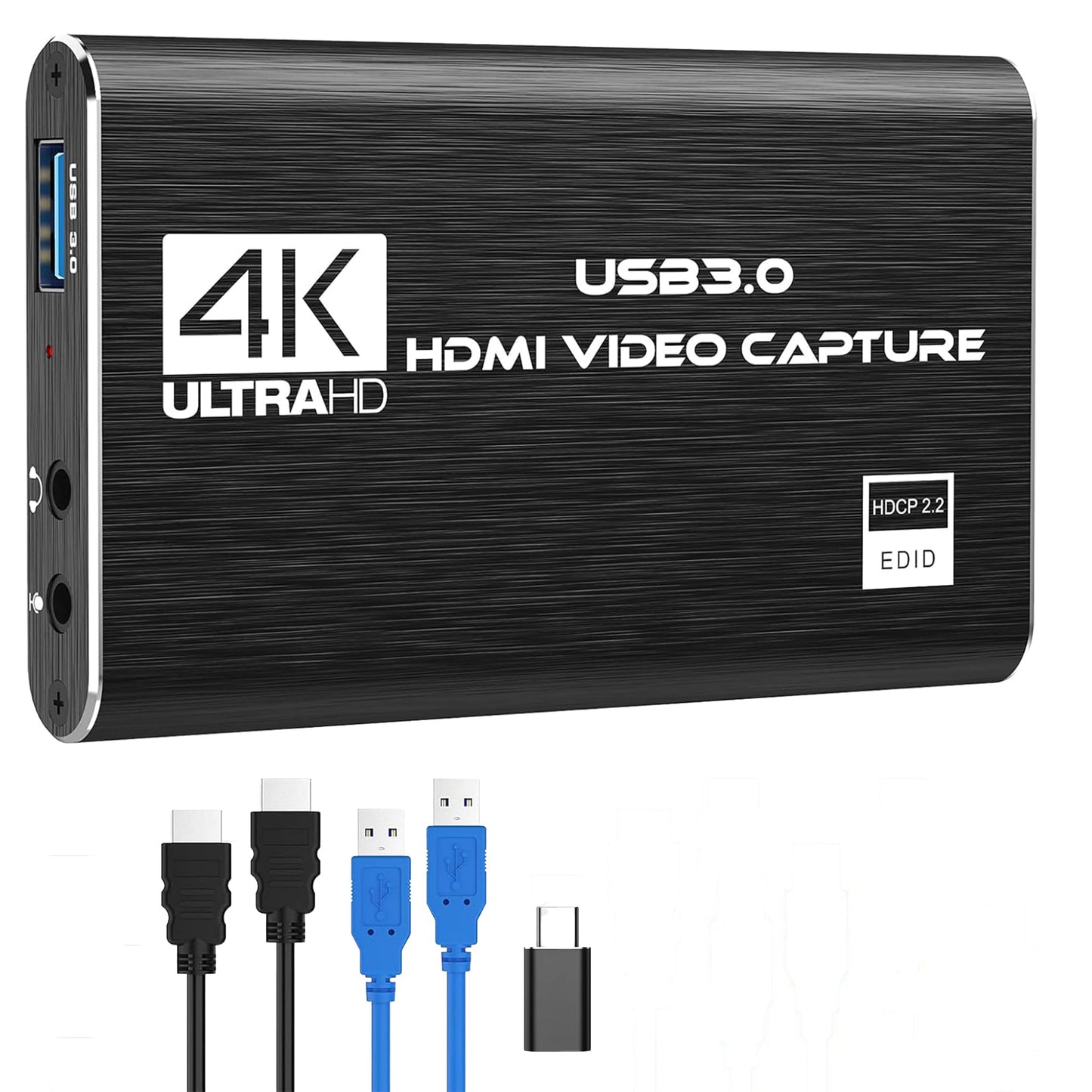 Capture Card, USB Video Capture Card Device, Audio Video Converter Grabber for RCA to USB-Convert VHS Mini DV VCR Hi8 DVD to Digital, for PC TV Tape Player Camcorder, MAC Windows Vista Compatible