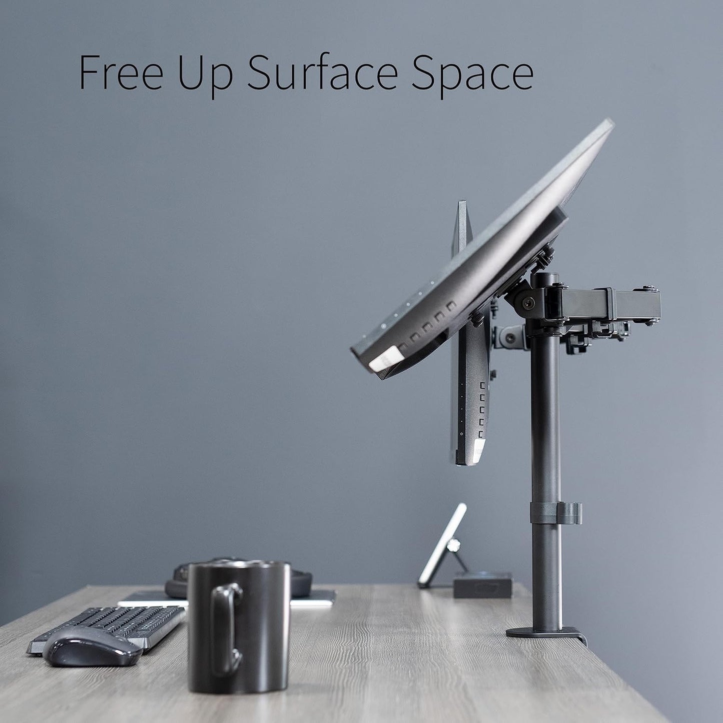 VIVO Dual Monitor Desk Mount, Holds 2 Computer Screens up to 30 inches and 22lbs Each, Heavy Duty Fully Adjustable Steel Stand with C-Clamp and Grommet, Black, STAND-V002