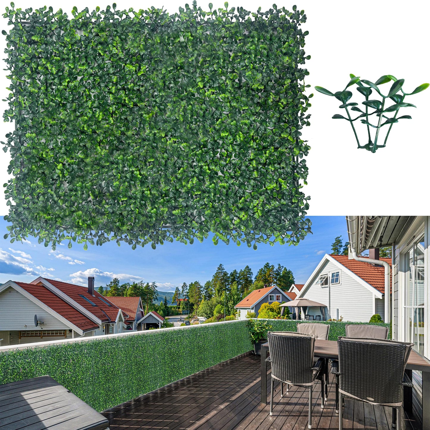 Artificial Grass Wall Panel Backdrop,10" X 10" 12P(8.4 sqft) UV-Anti Greenery Boxwood Panels for Indoor Outdoor Green Wall Decor & Ivy Fence Covering Privacy