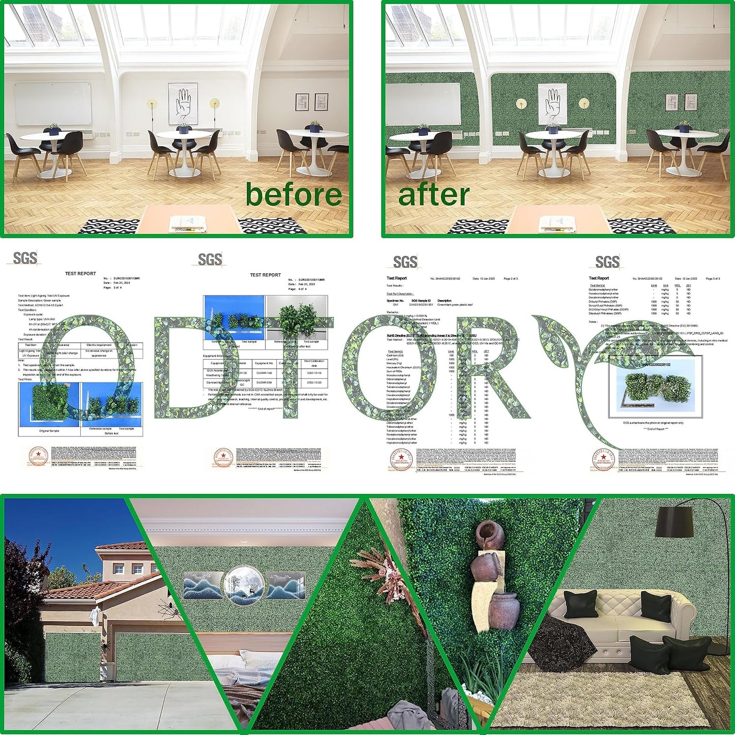 Artificial Grass Wall Panel Backdrop,10" X 10" 12P(8.4 sqft) UV-Anti Greenery Boxwood Panels for Indoor Outdoor Green Wall Decor & Ivy Fence Covering Privacy