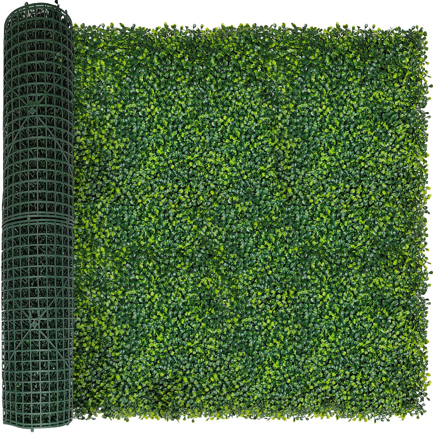 Artificial Grass Wall Panel Backdrop,10" X 10" 12P(8.4 sqft) UV-Anti Greenery Boxwood Panels for Indoor Outdoor Green Wall Decor & Ivy Fence Covering Privacy