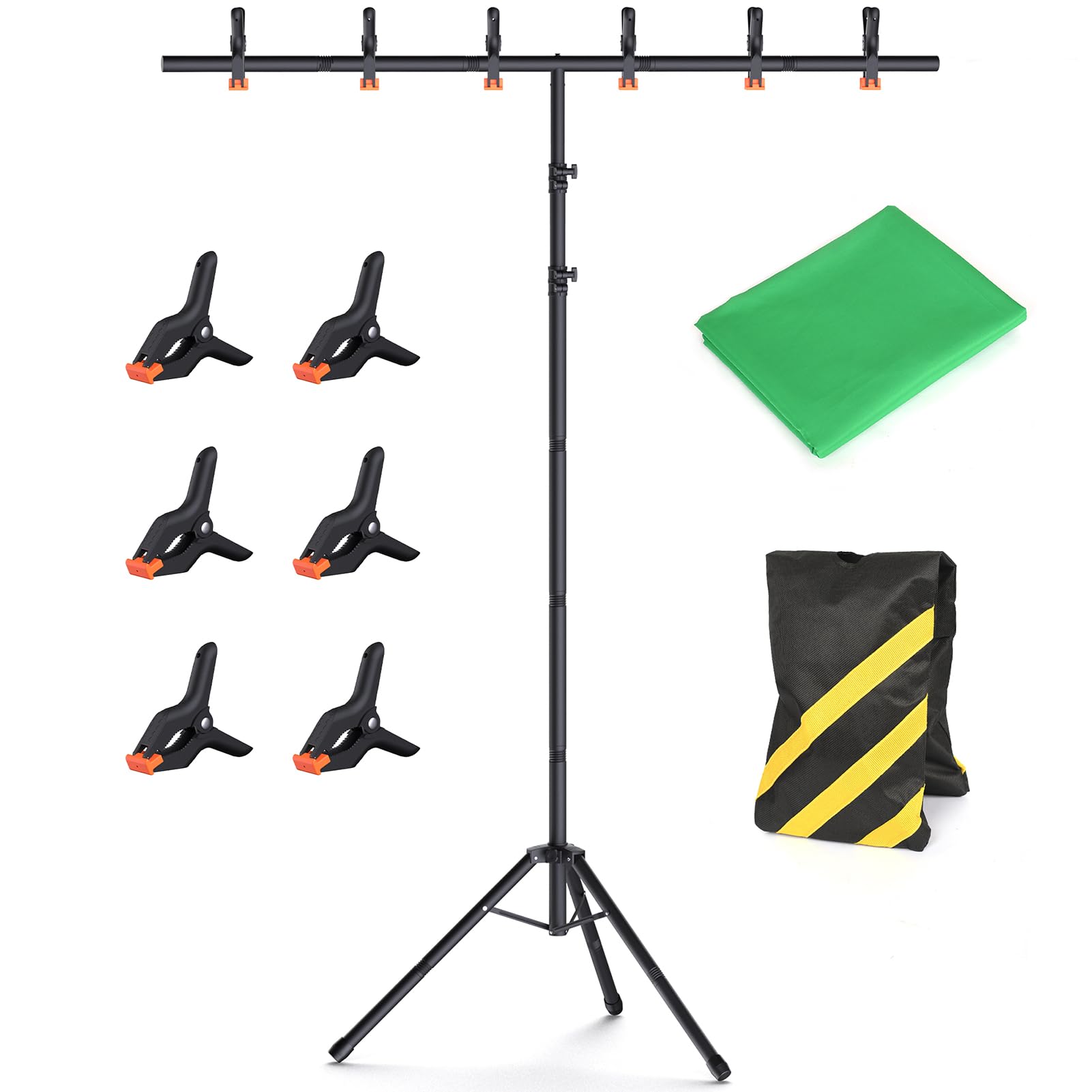 Green Screen Backdrop Kit with Stand, 8x7.2ft Portable GreenScreen Background Stand for Streaming Video and Photography Shoots